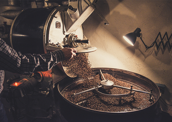 コーヒーを焙煎する機械